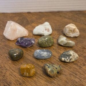 Assorted Polished/Raw Stone Set - Natural Colors - 277 gms